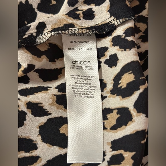 Chico's Women's Animal Print Long Sleeve Blouse Cheetah Print Size Medium - Picture 8 of 9